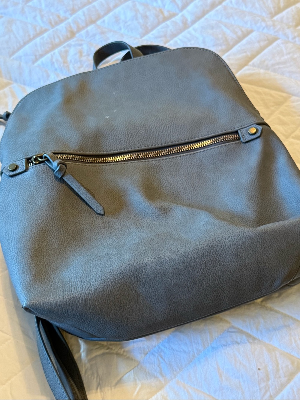 Sonoma Black Leather-Look Backpack with Gold Hardware